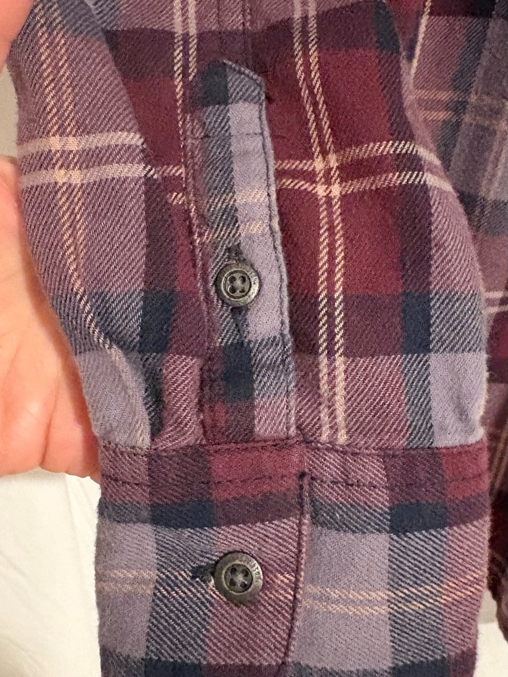 Harley-Davidson Burgundy, Purple and Gray Plaid Hoodie Shirt - Picture 7 of 8